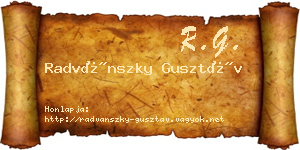 Radvánszky Gusztáv névjegykártya